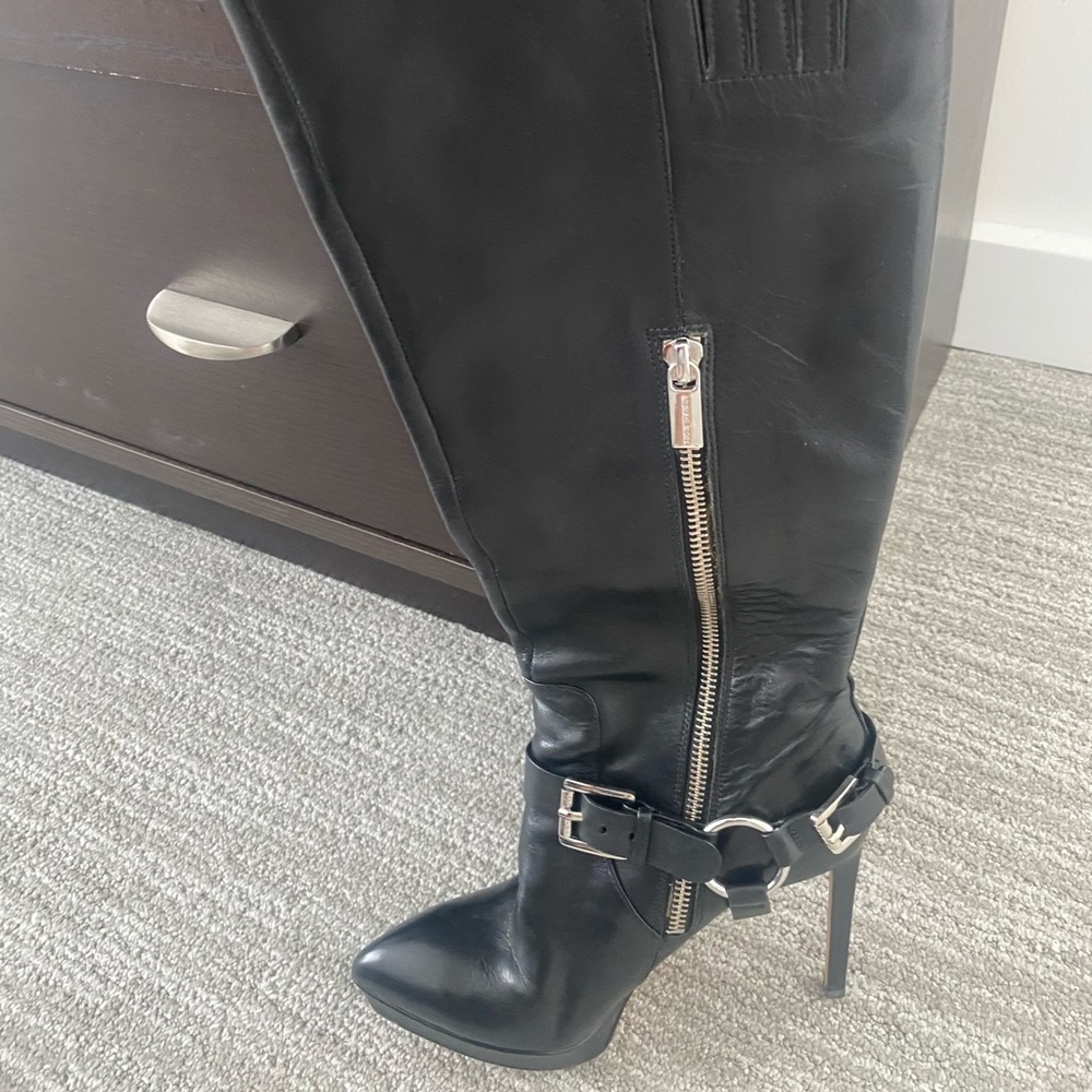 Knee High Michael Kors Black Leather Boots - Picture 7 of 7